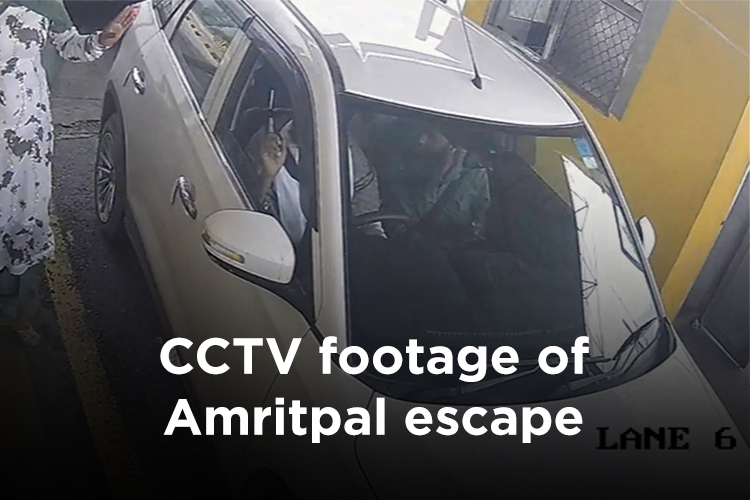 CCTV footage of toll booth reveals Amritpal Singh’s escape in Mercedes from 8000 cops.