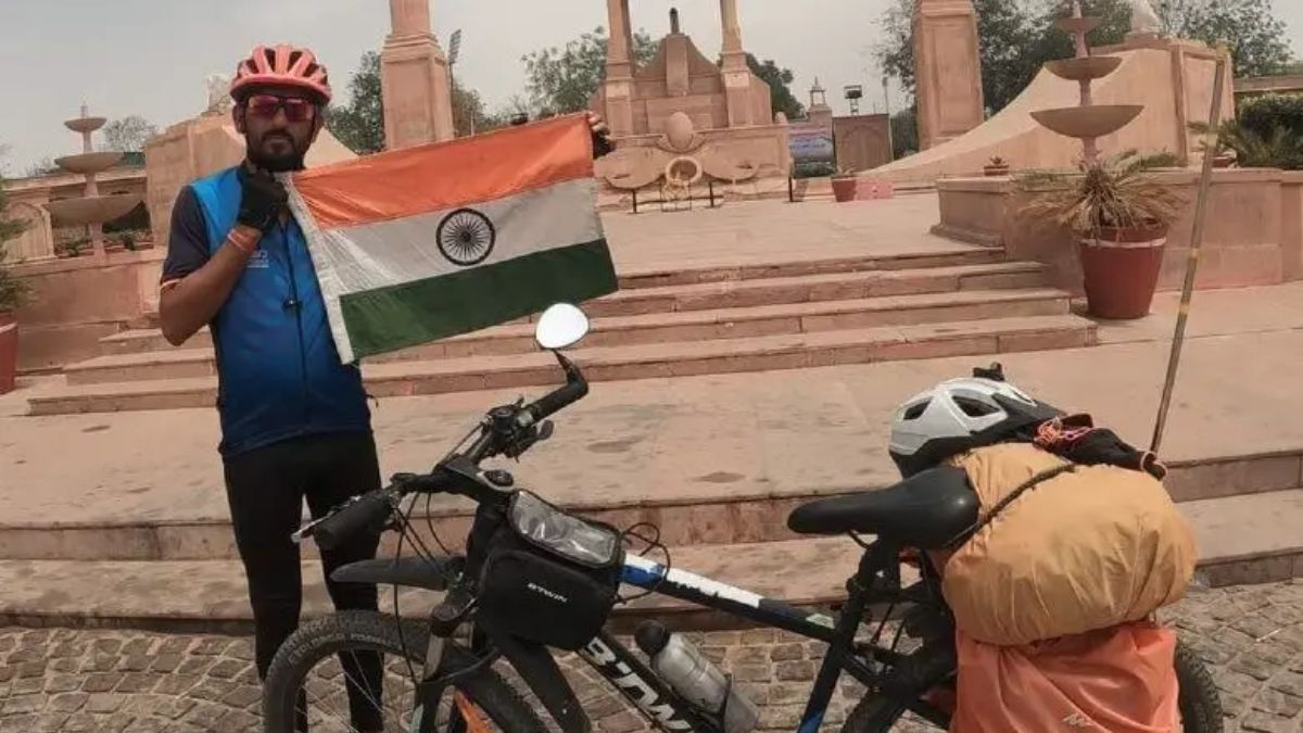 A man from Rajasthan has created Guinness World Record of longest journey by bicycle in single country.