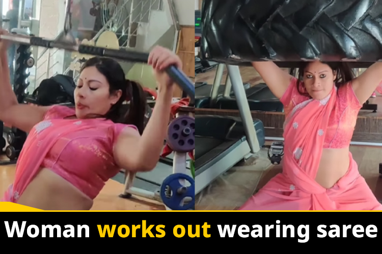 Internet in splits over woman working out in gym wearing saree