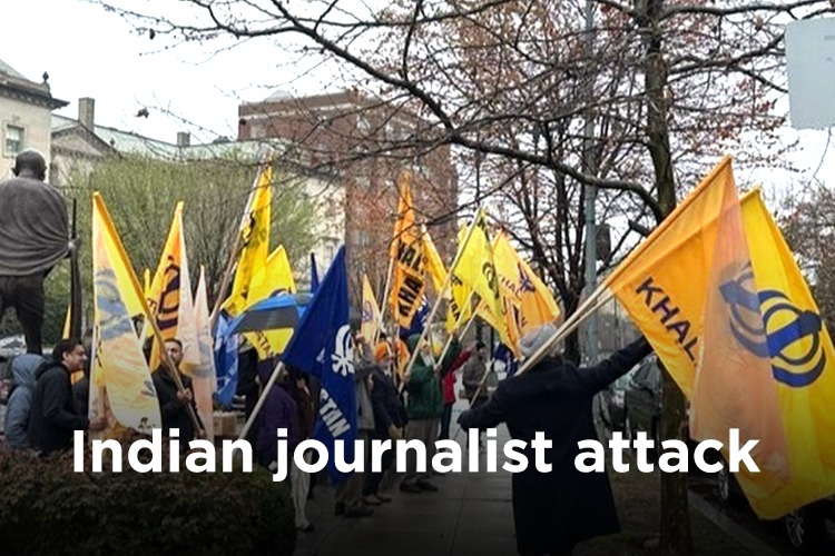 Viral: Indian journalist attacked, abused by Khalistani supporters near embassy in US