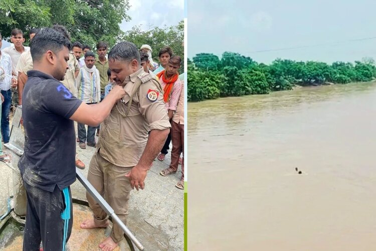 Aligarh: जान हथेली पर रखकर जांबाज दारोगा ने बचाई दिव्यांग की जान