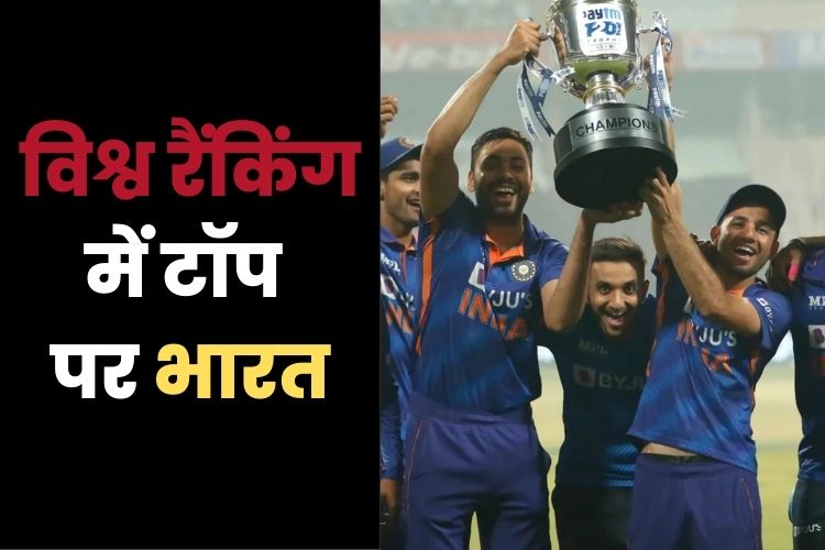 ICC मेंन्स T20 रैंकिंग के शिखर सम्मेलन में भारत ने बढ़त हासिल की