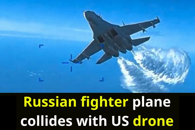 Russia’s fighter plane Su-27 collided with US drone over Black sea.