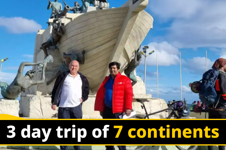 New World Record: Two Indians tripped all the seven continents of the world in just 3 days.