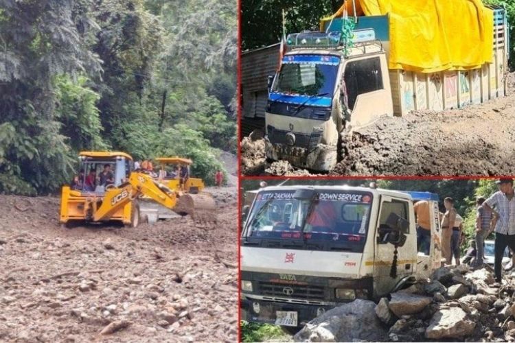 Uttarakhand: रुद्रप्रयाग में भारी बारिश से बदरीनाथ हाईवे पर सिरोबगड़ में आया मलबा