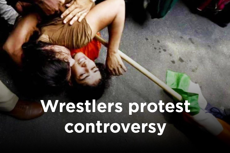 Selfie ignites controversy on the Wrestlers protest Arena