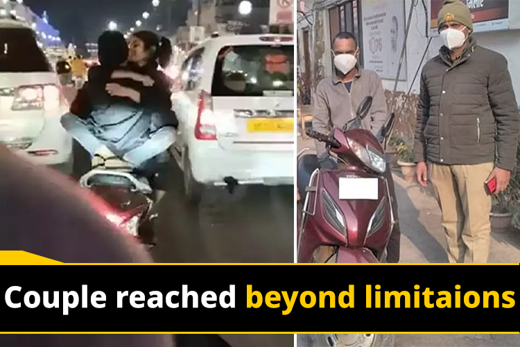 VIDEO: Young couple crosses the limits of obscenity on UP roads! 